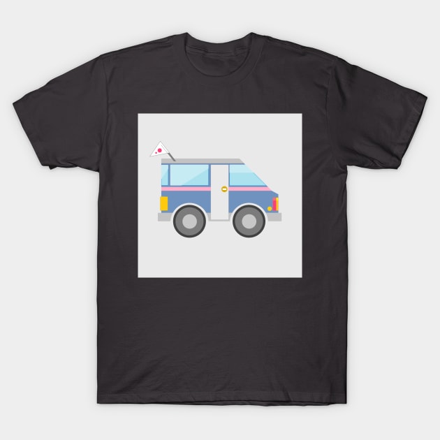 blue van road trip T-Shirt by prettyguardianstudio